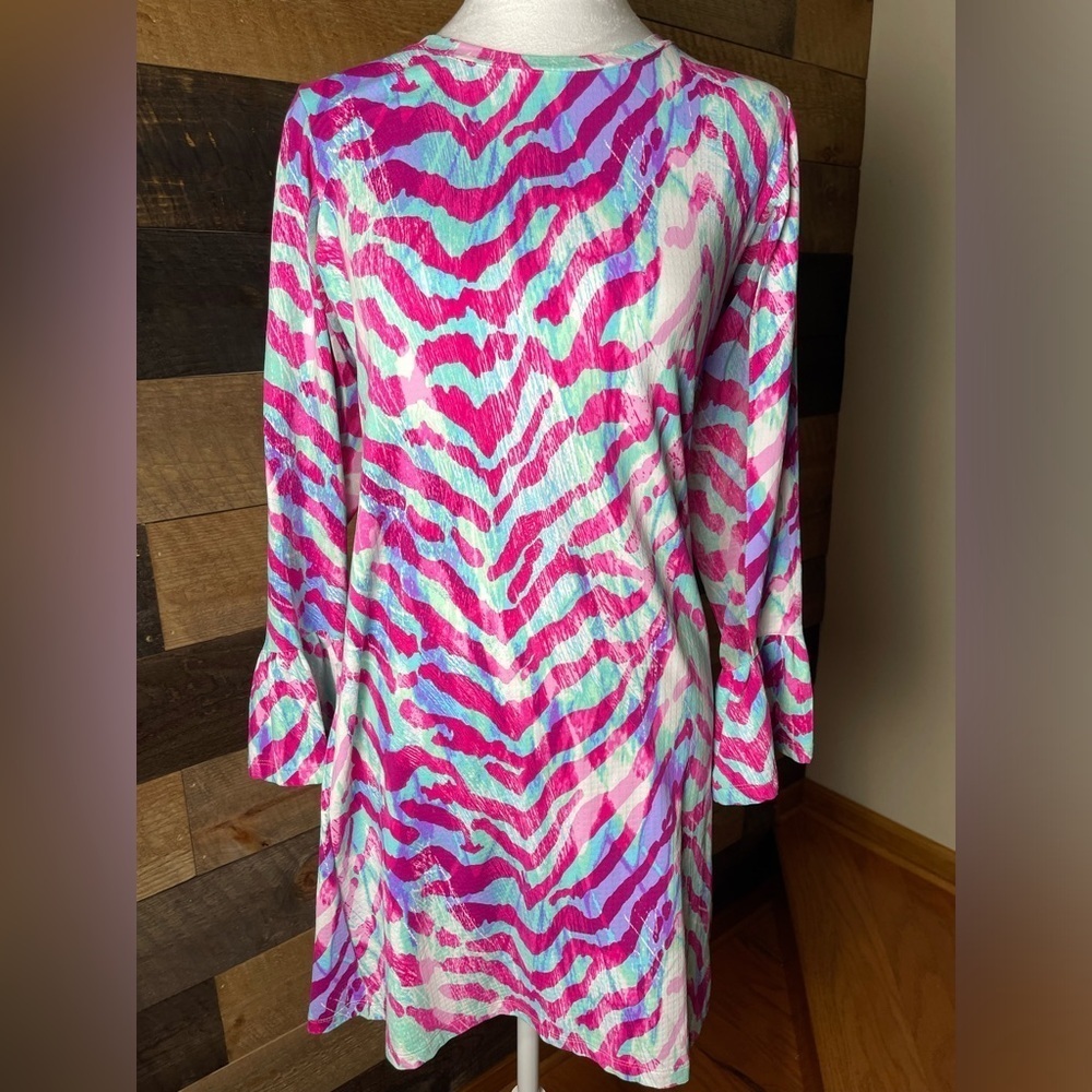 IBKUL Zebra Print Pickleball Golf Tennis Vibrant Colored Athletic Small Dress